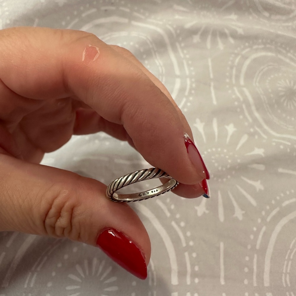 Authentic Sterling silver David Yurman thin cable ring